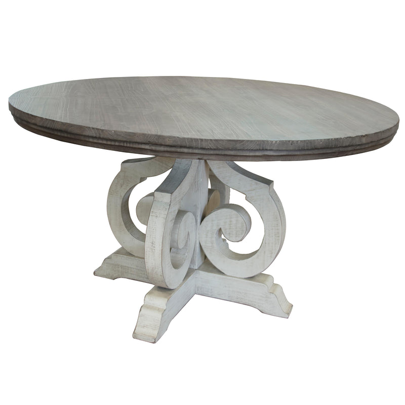 International Furniture Direct Round Stone Dining Table with Pedestal Base IFD4691RNDTP/IFD4691RNDBA IMAGE 1