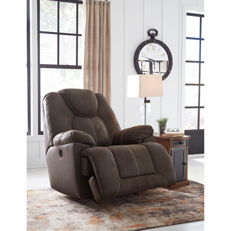 Signature Design by Ashley Warrior Fortress Power Rocker Leather Look Recliner 4670198 IMAGE 5