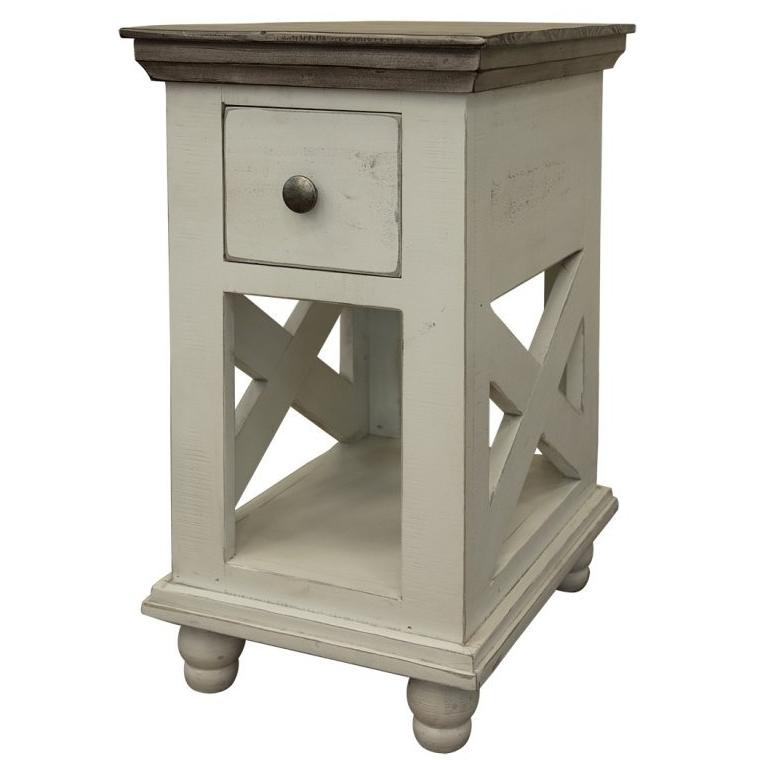 International Furniture Direct Florence Chairside Table IFD4601CSTIV IMAGE 1