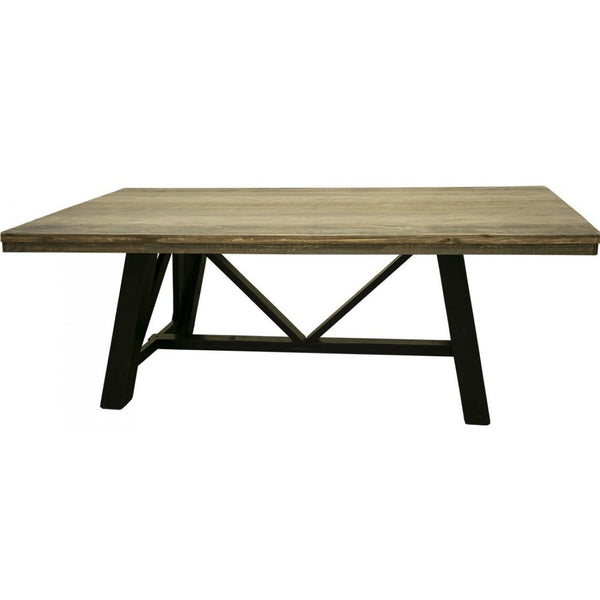 International Furniture Direct Loft Brown Dining Table with Trestle Base IFD6441TBLTP/IFD6551TBLBA IMAGE 1