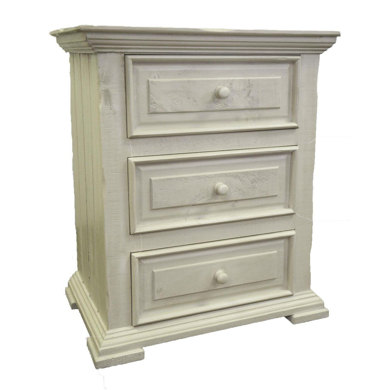 LMT Imports Terra 3-Drawer Nightstand VMABEL-COL03 TERRA WHITE IMAGE 1