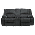  Manufacturer Color_Slate  Motion Type_Reclining  -- Draycoll Reclining Fabric Loveseat with Console IMAGE 1