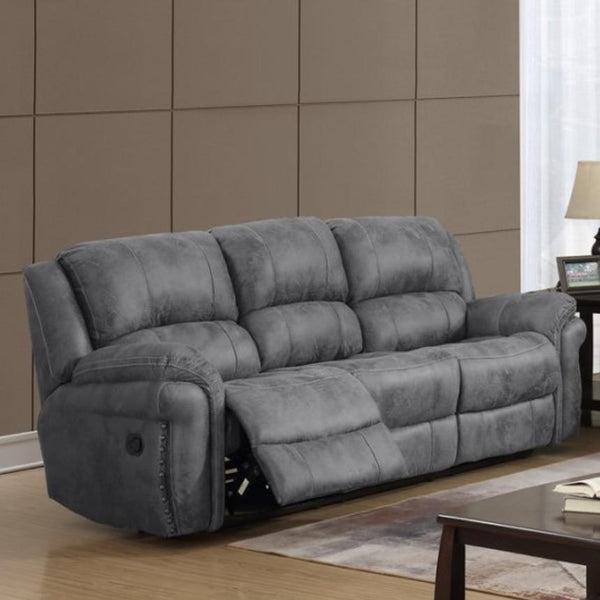 PFC Furniture Industries Reclining Fabric Sofa U0903 Reclining Sofa - Charcoal IMAGE 1