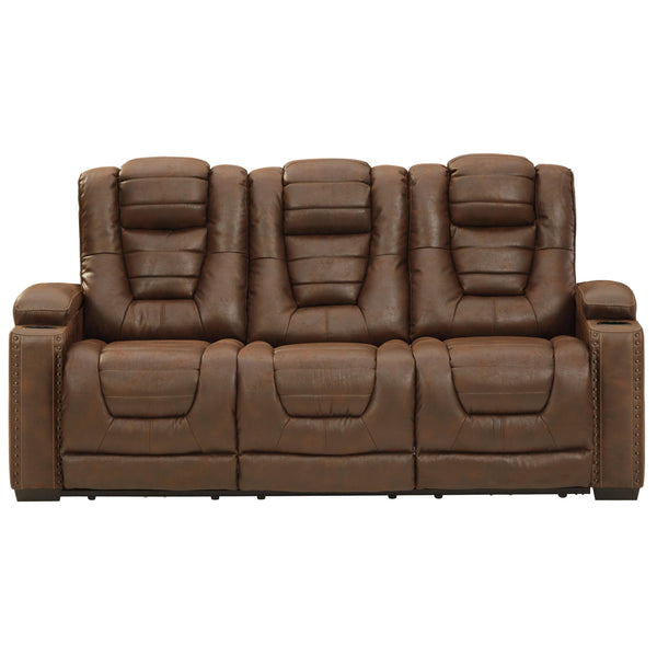 Signature Design by Ashley Owner's Box Power Reclining Leather Look Sofa 2450515 IMAGE 1