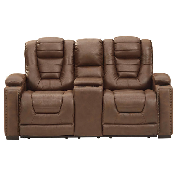 Signature Design by Ashley Owner's Box Power Reclining Leather Look Loveseat 2450518 IMAGE 1