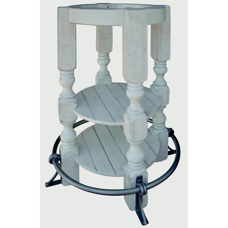 International Furniture Direct Round Stone Dining Table with Pedestal Base IFD4691BISBA/IFD4691BISTP IMAGE 2