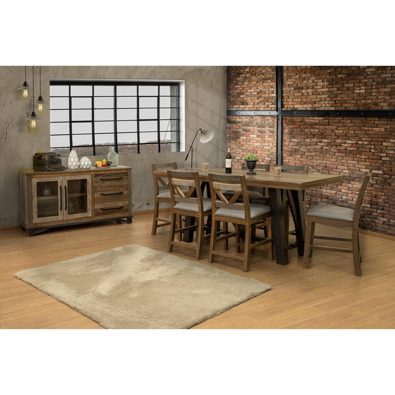 International Furniture Direct Loft Brown Counter Height Dining Table with Trestle Base IFD6441CTBBA/IFD6441TBLTP IMAGE 5