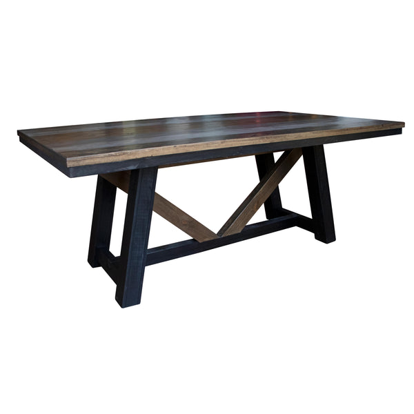 International Furniture Direct Antique Gray Dining Table with Trestle Base IFD9771TBL IMAGE 1