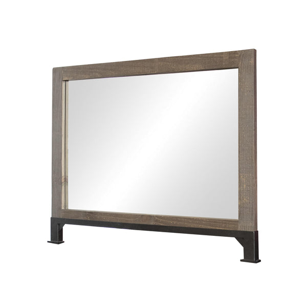 International Furniture Direct Antique Gray Dresser Mirror IFD9771MIR IMAGE 1