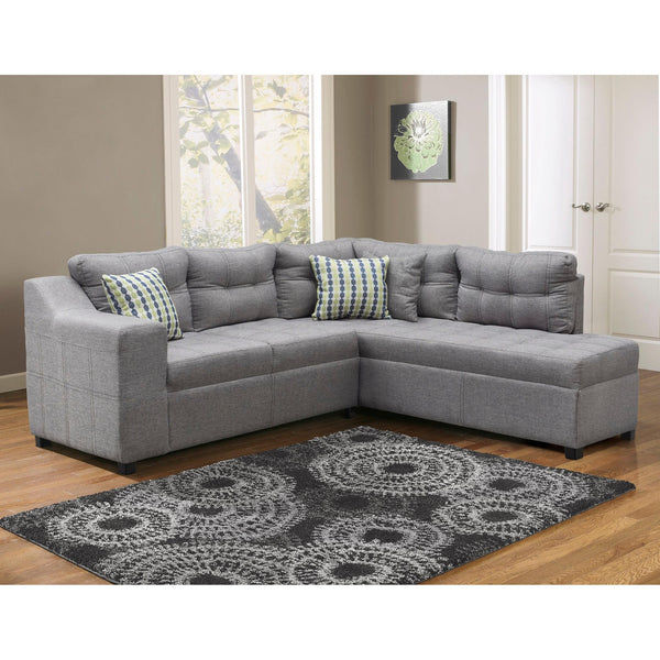 PFC Furniture Industries Sofia Fabric 2 pc Sectional Sofia 2 pc Sectional - Grey IMAGE 1