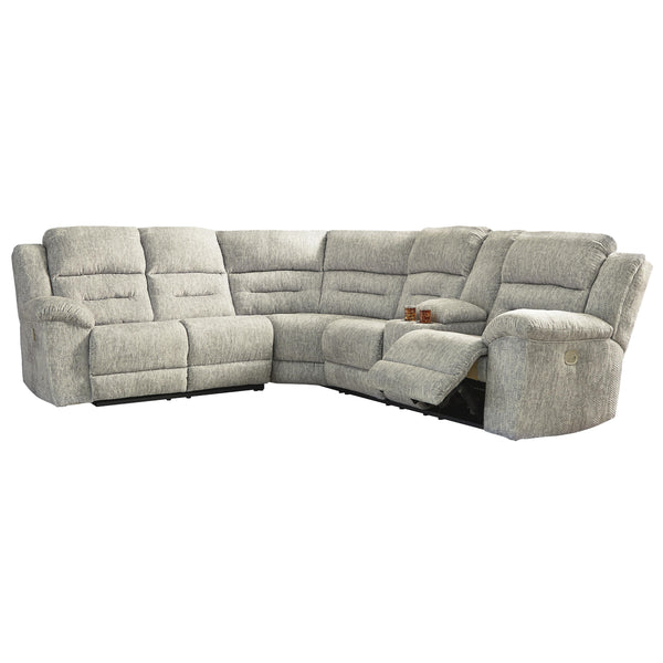 Signature Design by Ashley Family Den Power Reclining Fabric 3 pc Sectional 5180201/5180277/5180290 IMAGE 1
