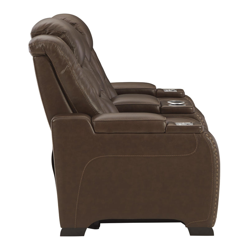 Signature Design by Ashley The Man-Den Power Reclining Leather Match Loveseat U8530618 IMAGE 3