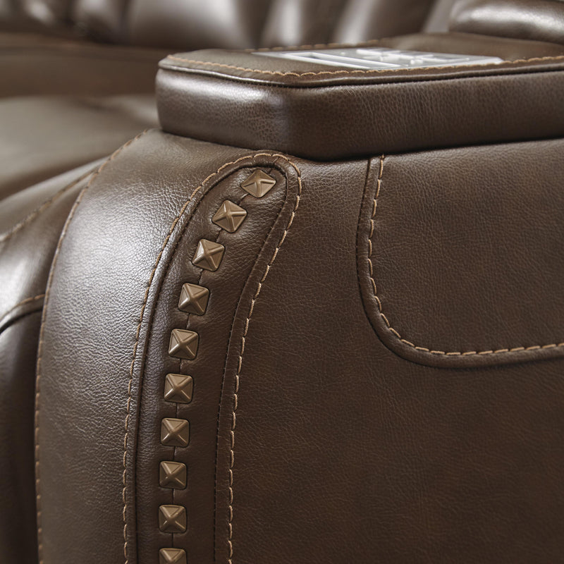 Signature Design by Ashley The Man-Den Power Reclining Leather Match Sofa U8530615 IMAGE 9
