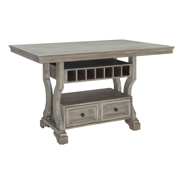 Signature Design by Ashley Moreshire Counter Height Dining Table with Pedestal Base D799-32 IMAGE 1