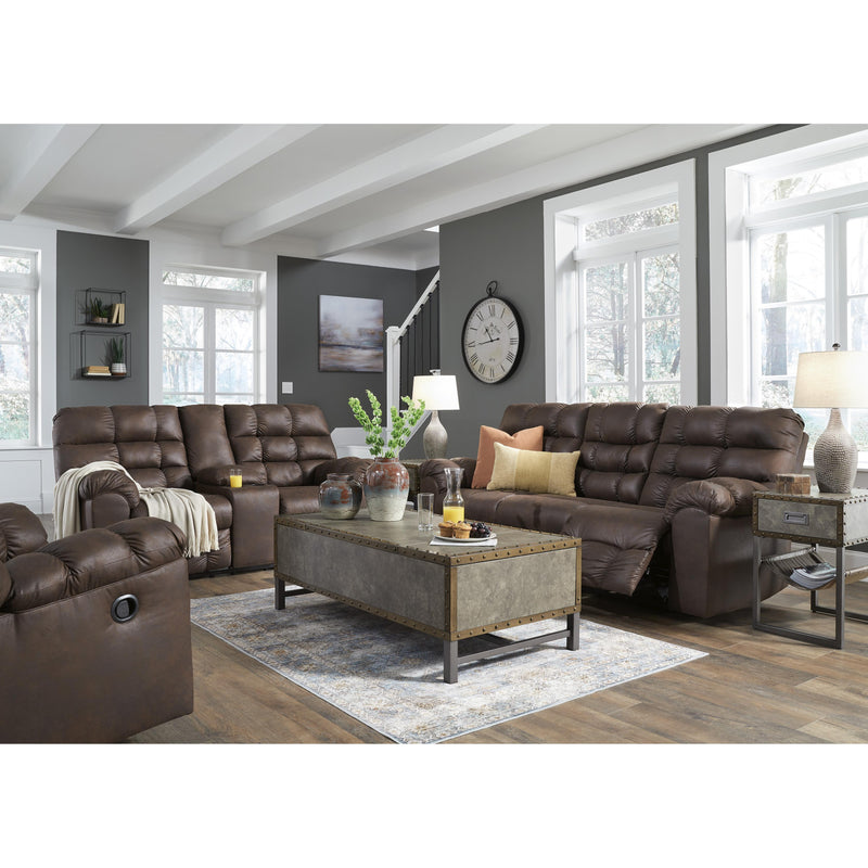 Signature Design by Ashley Derwin Reclining Leather Look Loveseat 2840194 IMAGE 11
