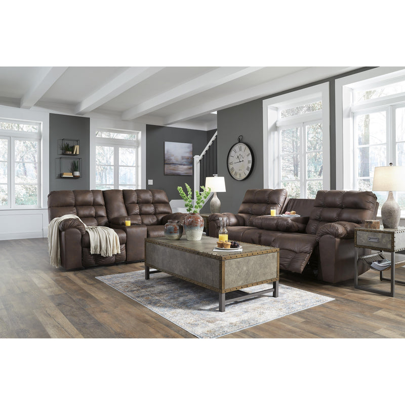 Signature Design by Ashley Derwin Reclining Leather Look Loveseat 2840194 IMAGE 12