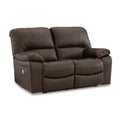  Manufacturer Color_Dark Brown  Motion Type_Power Recline  -- Leesworth Reclining Leather Match Loveseat IMAGE 1