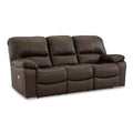  Manufacturer Color_Dark Brown  Motion Type_Power Recline  -- Leesworth Power Reclining Leather Match Sofa IMAGE 1